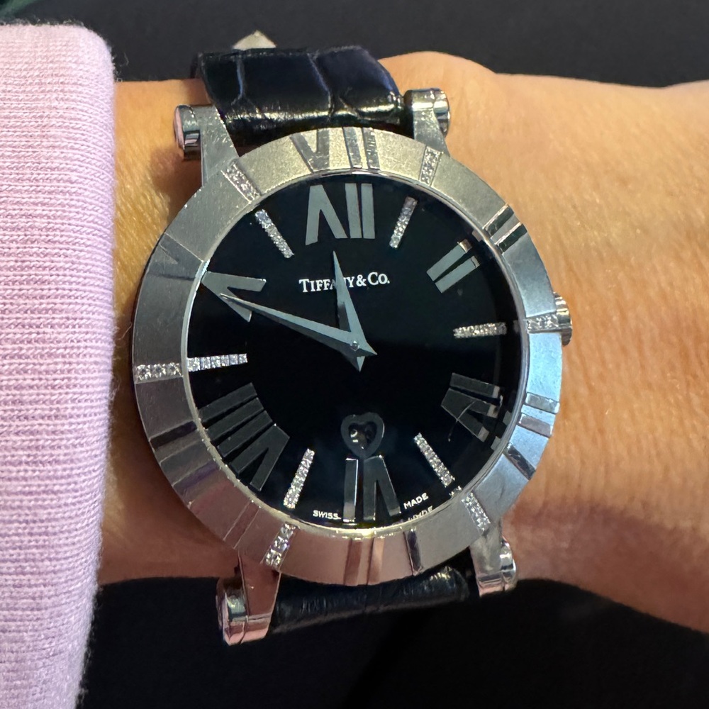 Tiffany & Co. atlas watch 18k white gold with diamonds